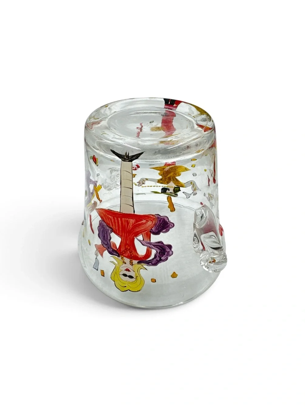 Vintage Hand Painted Whimsical Diva Wine Glasses & Ice Bucket 5 Pc Set